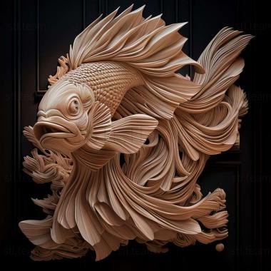 3D model Giant fighting fish fish (STL)